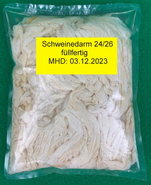 Schweinedarm Kaliber 24/26 füllfertig im Beutel